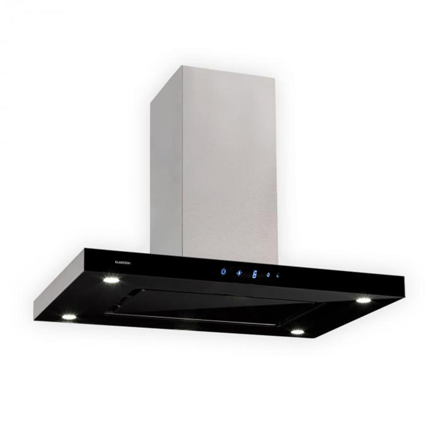 Klarstein Valeria Cappa Isola - 230W, max 650 m³/h, 3 livelli di potenza, illuminazione LED, pannello touch, vetro, acciaio inox, efficiente, PureAmbience Concept, argento