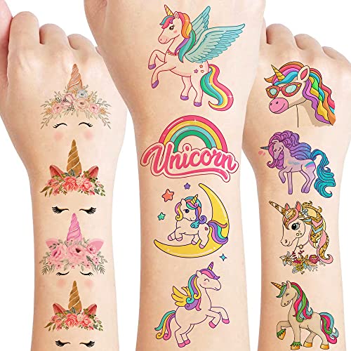 Unicorn Temporary Tattoos Birthday Decorations Party Supplies 78Pcs Rainbow Magical Unicorn Tattoos Stickers Party Favors Kids Gifts Girls Boys Classroom School Prizes Themed #TOP7