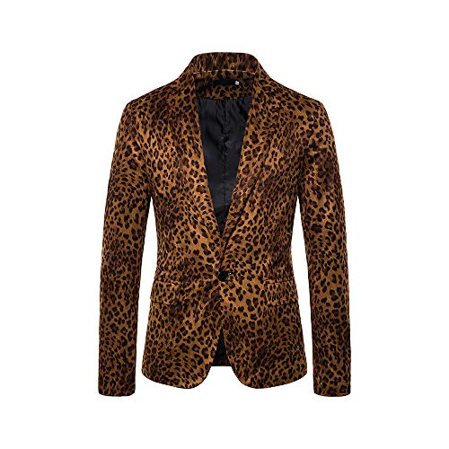 Men's Casual Dress Leopard/Snakeskin Print Stylish Blazer Jacket Party Coats