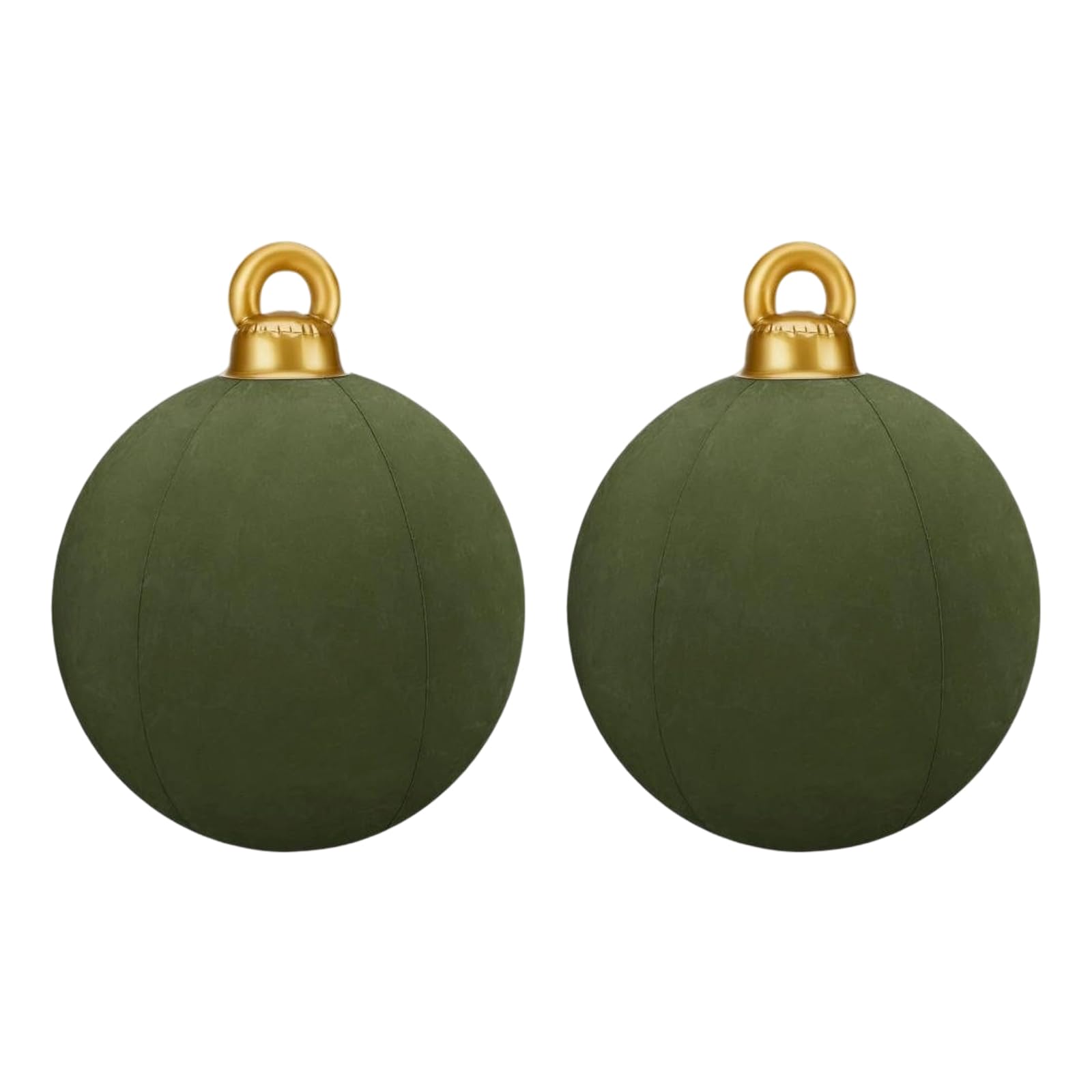 Tsophreniq 2PCS Large Flocking Inflatable Christmas Ornament Sturdy Outdoors Decors for Patios Festival Atmospheres Setups Flocking Christmas Balls Double Ornaments