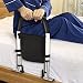 Hlieeosfcn Barandilla Cama Adultos, Ancianos y Mayores, Plegable en el Hospital Barra de Agarre para el Lado del paciente, Acero al carbono, Negro
