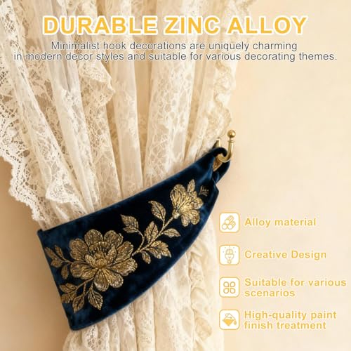 2 Stück Gardinenhalter Wand Curtain Holder, Vorhang Holdback Vorhang mit Expansionsschraubenrohr, für Zuhause Schlafzimmer Büro Esszimmer Cafés (sandgoldene)