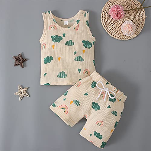 Calças para meninos com suspensórios para meninos roupas de verão 2 peças roupas de arco-íris de lin