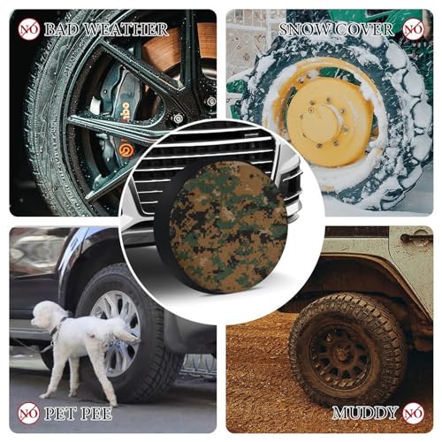 Image of US Marine Force Spare Tire Cover Marpat Camouflage Wheel Tyre Covers Travel Trailers Protectors Weatherproof Dust-Proof for Camper Trailer Truck Rv Universal 34inch