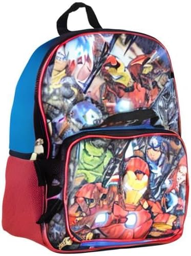 Marvel Avengers 5 Pc Kids Backpack Set Lunch Box Key Chain Pencil Case Carabiner For Travel School - Image 7
