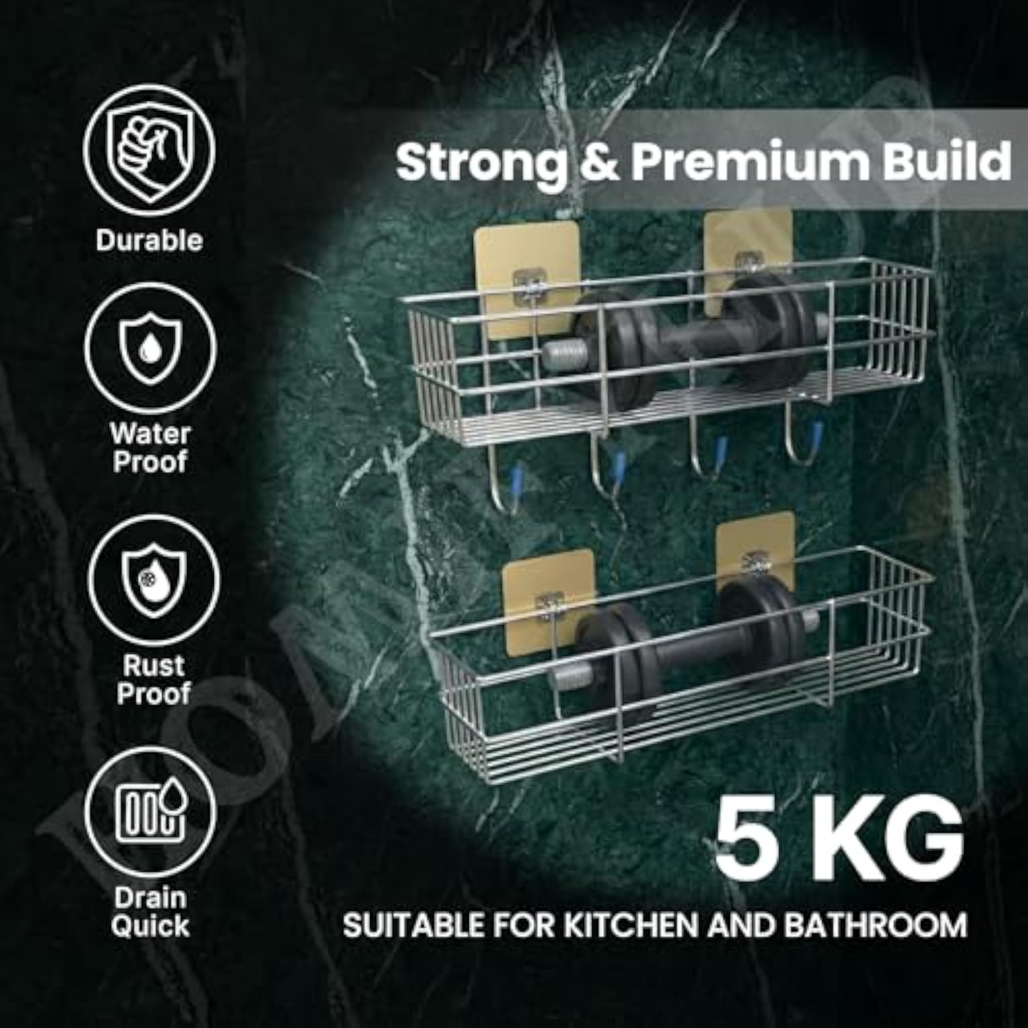 4 Pcs Bathroom Organizer Without Drill
