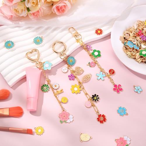 VioraWhite Lip Gloss Charm Kit Lip Gloss Keychain Making Kit Including Assorted Charms Keychain Clips Extender Chain(794 Pcs,Flower Style) by VioraWhite - Image 5