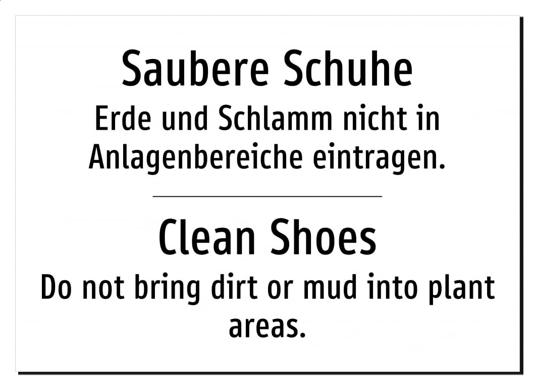49705-DEEN-T-06 | Saubere Schuhe/Clean Shoes Schild | Deutsch