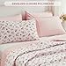 Full/Queen Size Quilt Set Pink Floral Quilted Bedspread Coverlet Set 3-Piece Cottagecore Shabby Chic Garden Style Flowers Reversible Lightweight Comforter Bedding Set Bed Cover for Women Teen Girls