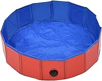 Vista 3 de SKM Piscina Plegable para Perros Rojo 31.5"x7.9" PVC
