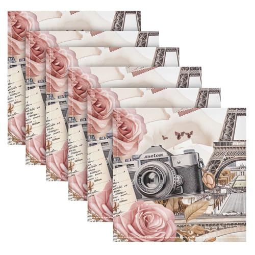 Servilletas de tela acuarela París, pack de 4, 20x20 pulg miniatura 6