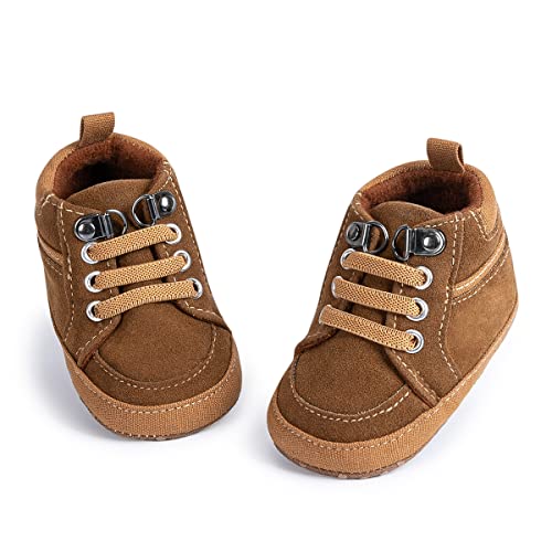 Image of CENCIRILY Baby Boys Girls High Top Sneakers Soft Soles Anti Skid Infant Ankle Shoes Toddler Prewalker First Walking Crib Shoes