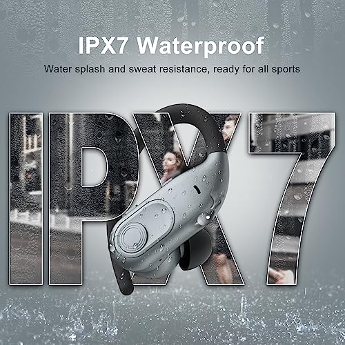 Wireless Earbuds Bluetooth Headphones 130Hrs Playtime with 2500mAh Wireless Charging Case LED Diaplay Hi-Fi Waterproof Over Ear Earphones for Sports Running Workout Gaming