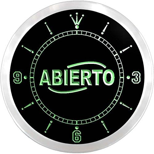 ADVPRO nc0651-b ABIERTO Food Cafe Restaurant Neon Sign LED Wall Clock