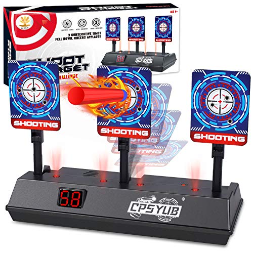 CPSYUB (2021 Updated Edition) Electric Digital Target for Nerf Guns Toys,Scoring Auto Reset Nerf Target for Shooting with Wonderful Light Sound Effect Nerf Guns for Boys Girls
