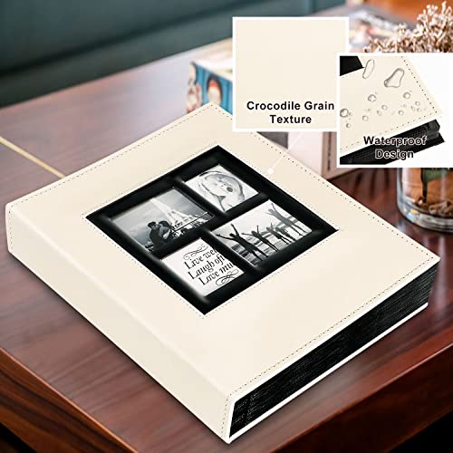Image of Ywlake Photo Album 4x6 500 Pockets Photos, Extra Large Capacity Family Wedding Picture Albums Holds 500 Horizontal and Vertical Photos Beige