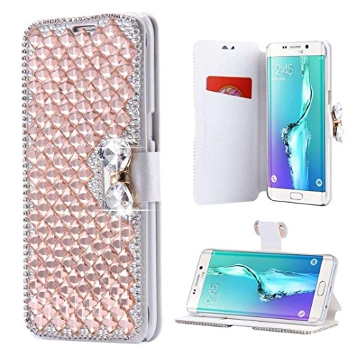 iPhone 8 Plus Wallet Case,Inspirationc and Made Luxury 3D Bling Crystal Rhinestone Leather Purse Flip Card Pouch Stand Cover Case for iPhone 7 Plus 5.5 Inch--Rose Gold