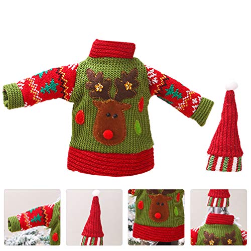 BESTOYARD 1 conjunto de tampas de garrafa de vinho, Papai Noel, boneco de neve, champanhe, sacos de