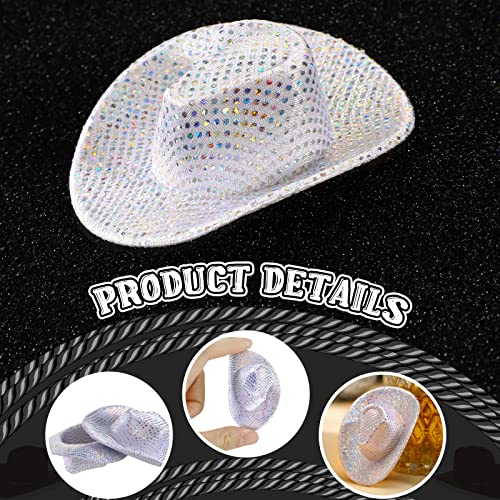 Sotiff NL-SOTIFF-1572 Mini Disco Cowboy Hat Tiny Light Up Holographic Space Cowgirl Hat Neon Party Decor thumb #3