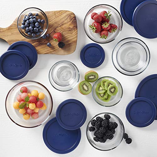 Anchor Hocking 18 Piece Glass Storage Containers with Lids (9 Glass Food Storage Containers & 9 Navy Blue SnugFit Lids) by Anchor Hocking - Image 4