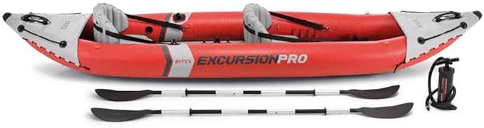 Excursion Pro Inflable Kayak 2 Personas Vinilo con Remos y Bomba, Rojo (Paquete de 3) miniatura 3