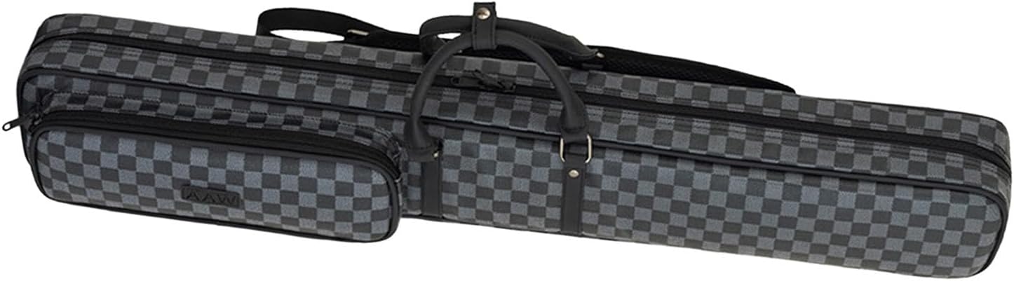 Yiju 1/2 Billiard Cue Stick Case Carry Bag PU Leather Pouch Thickened 89cm Lightweight Anti Scratch Protector with Backpack Straps