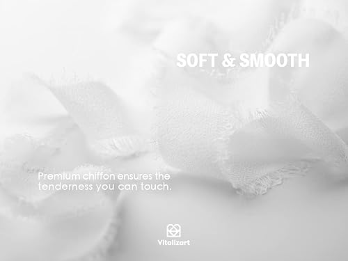 Miniatura 3 de Vitalizart Cinta de seda de gasa blanca de 1 pulgada x 21 yardas, paquete ecológico (3 rollos x 7 yardas) para invitaciones de boda, ramos de novia,