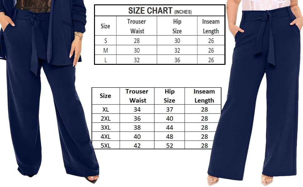 Image of FRAULEIN Women's Western Stylish Trousers Relax Fitting Belted Wide Leg [S - 5XL] Size Pants