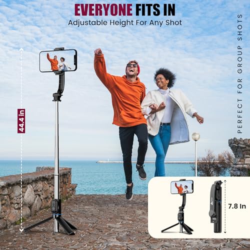 Image of WeCool Selfie Stick Tripod with 6sec Telescopic Pole -Extendable Upto 42 inch,360Rotational Detachable Mobile Holder with Wireless Remote for Photoshoot & Vlogging, Compatible with iPhone & Android