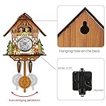 Hztyyier Antique Wooden Cuckoo Clock Traditional Northwest European Auto Swing Bell Pendulum Home Decor Hanging Cuckoo Clock (CM001) - Image 3