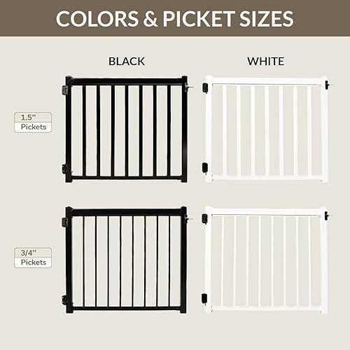 Miniatura 7 de Kit de puerta (estacas de 1-1/2 pulgadas, blanco) - Kit de puerta de cubierta de aluminio - Puerta montada en hardware para terraza/patio - Se
