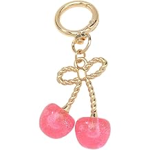 SIGZKK Glitter Bowknot Cherry Bag Purse Charms Keychain Accessories for Handbag Tote Bag, Car Key Chains Cute Gifts for Women