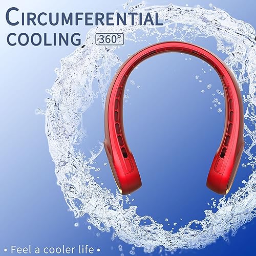 Image of FrSara Neck Fan, Portable Fan Strong Wind, Upgraded 4000mAh, 360 Cooling | Upgraded Air Volume, Quiet, No Hair Twisting, Even Air Volume On Both Sides, Non-Slip Material, Short Charging, Long Use Time