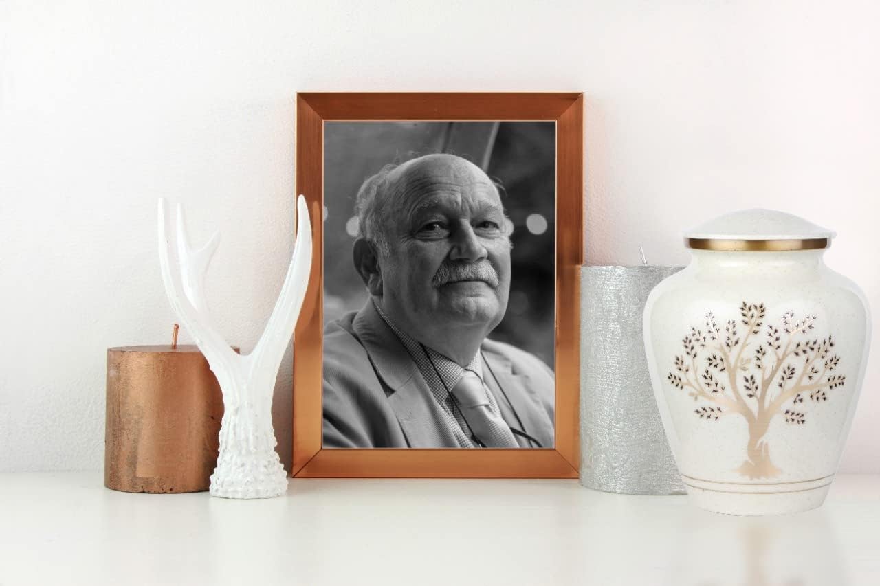 Tree of Life Large Cremation Urn for Human Ashes | 200 Cubic Inches | Decorative Urn for Ashes Adult Female & Male, Funeral Urns - Pearl Marble