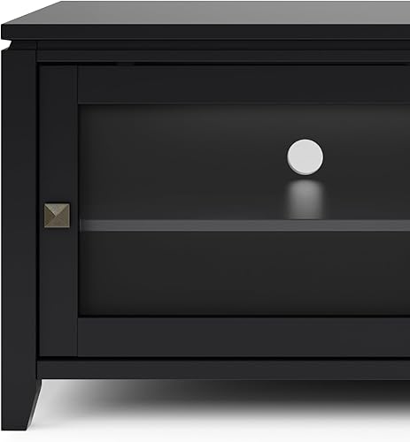 Miniatura 8 de Soporte Cosmopolitan de SIMPLIHOME de madera maciza negra de 48 pulgadas para televisores de hasta 50 pulgadas de ancho