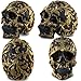 READAEER Small Size Human Skull Resin Statue Head Sculptures Skull Collectible Figurines (Black & Golden)