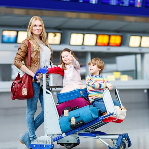 3 Pack Luggage Tag for Suitcase Vintage Travel Stamp Leather Travel Cruise Luggage Tag with Stainless Steel Loop Name ID Label Privacy Cover for Adults Teens Travel Bag Labels Set