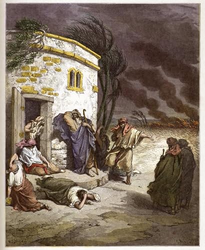 Tableau Gustave Doré Job sur sa ruine décoration murale 60x90cm