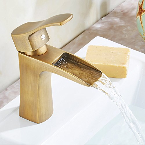 Robinet d'évier en cuivre rustique anti-éclaboussures pour lavabo rétro - 5