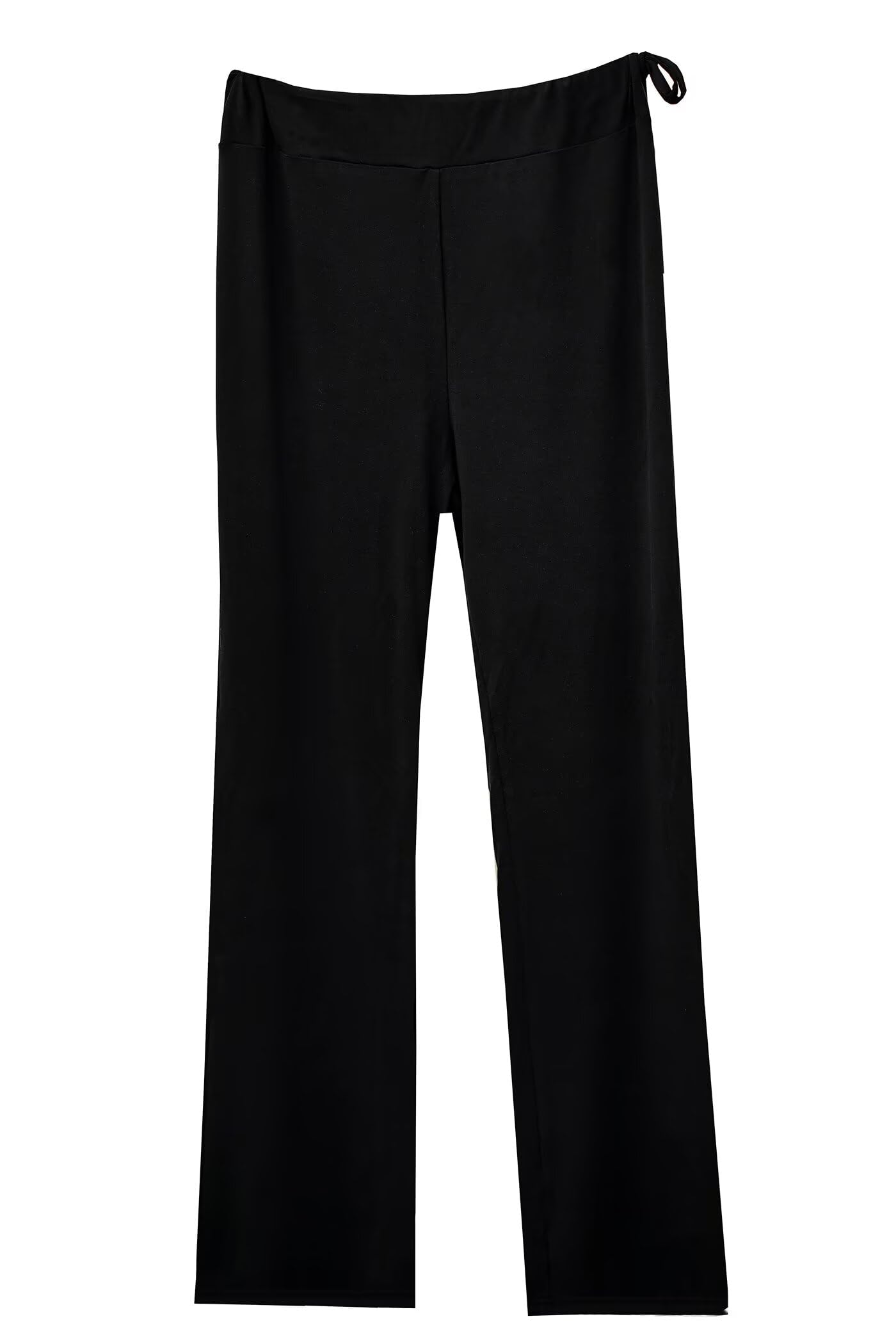 Pantalones Acampanados para Mujer,Elásticos Pantalón de Jazz Pantalón de Baile Ballet Largo con Cinturón, Negros