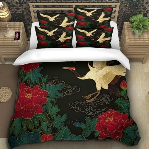 Parure de lit double 200x200 microfibre vintage avec housse de couette - 5