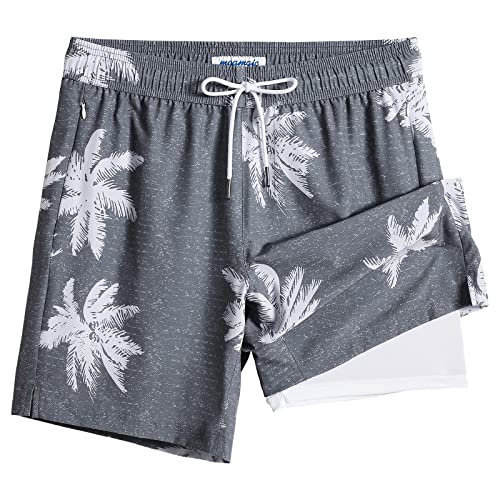 Image of maamgic 2 in 1 Mens Swim Trunks 7 Inch Swim Shorts Swim Suits Board Shorts