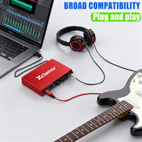 Image of USB Audio Interface 2 Channel, 32-Bit /192kHz Studio Recording Interface with 48V Phantom Power, Dual XLR /TRS Inputs, Zero-Latency Monitoring for Podcast, Guitar, Streaming & Music Production
