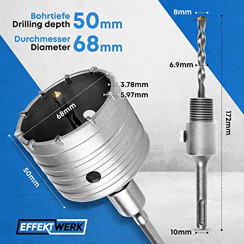 Lochsäge Effektwerk Kernbohrer 68 mm für Beton und Ziegel