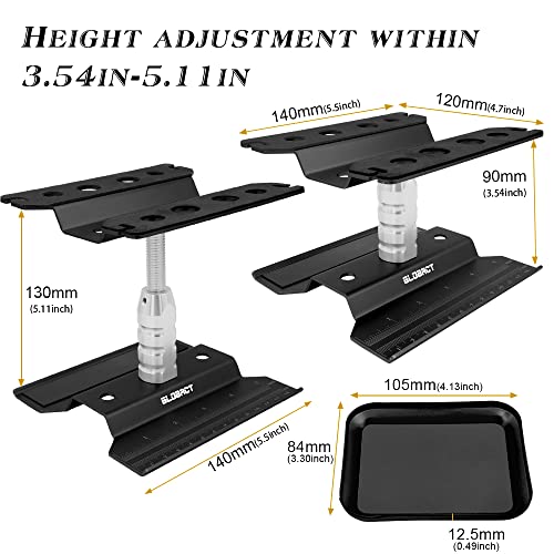 GLOBACT RC Car Repair Work Stand Repair Tool Set 360 Degree Rotation and 521 PCS RC Screws Kit and RC Screwdrivers and Screws Pallet Kit for 1/8 1/10 1/12 1/16 1/18 RC Car Truck Crawler (Black)