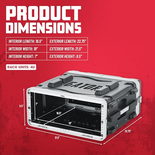 Gator Cases Lightweight Molded 4U Rack Case with Heavy Duty Latches, Standard 19.25" Depth, (GR-4L) by Gator - Image 5