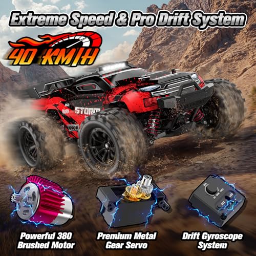 Image of 1:18 RC Cars, 2.4GHz 4WD High Speed 40 KM /H Remote Control car with Drift Wheel, All Terrain Off Road Monster Truck RC Drift Car with Gyro for Adults Boys 8-12