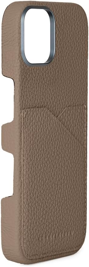 BONAVENTURA (for iPhone 17 Shrink Leather Back Cover Case [Etoupe], Made with The Finest European Leather, Genuine Leather, Gift BPCT17-ET