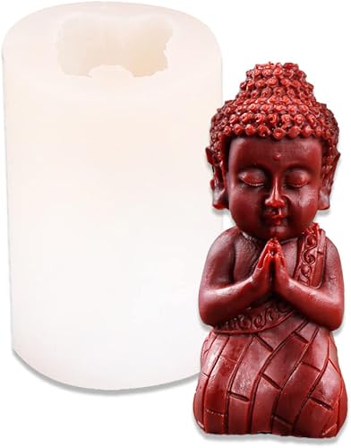Miniatura 7 de Cestony Moldes de silicona para velas en forma de Buda 3D para hacer velas de resina pilar de aromaterapia velas de yeso cera de arcilla adorno para