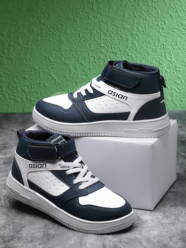 Image of ASIAN Boy's Thunder-12 Kids Casual White Sneaker High-Neck with Lightweight Synthetic Upper Lace-Up Shoes for Kid's & Boy's1
